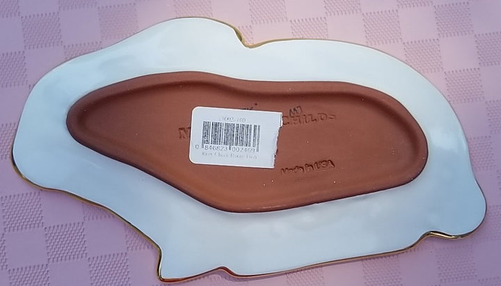 Mackenzie Childs LIMITED  Bunny Rabbit Plate Pink Rosy Check- Ceramic