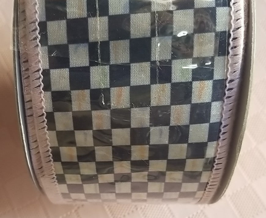 MacKenzie Childs Courtly Check Ribbon PINK Edge 2.5" Wide - New Roll