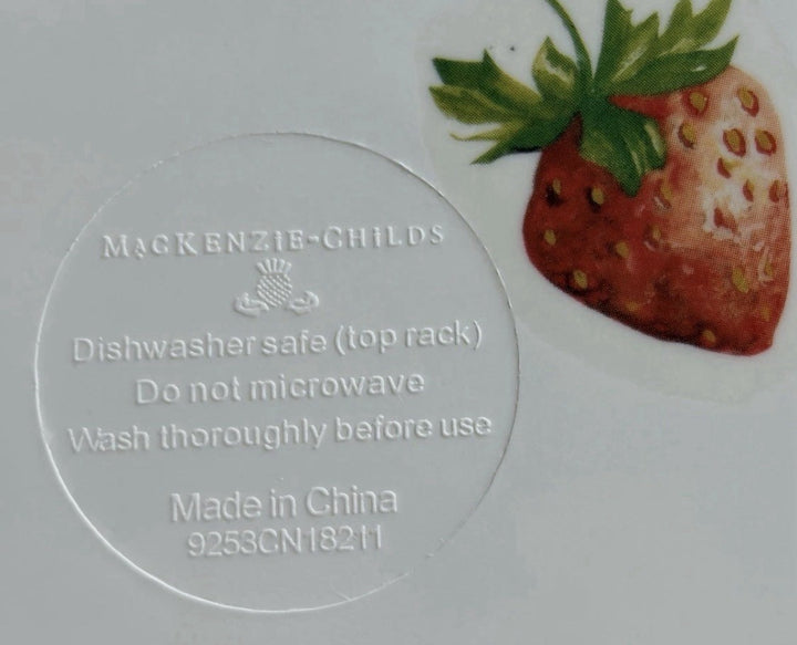 MacKenzie-Childs Berries & Blossoms Melamine 12” Charger/Serving Plates Set of 4
