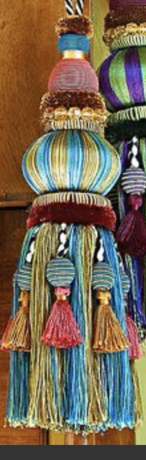 MacKenzie-Childs BIBELOT Peacock And Moss  Tassel  NEW- Retired