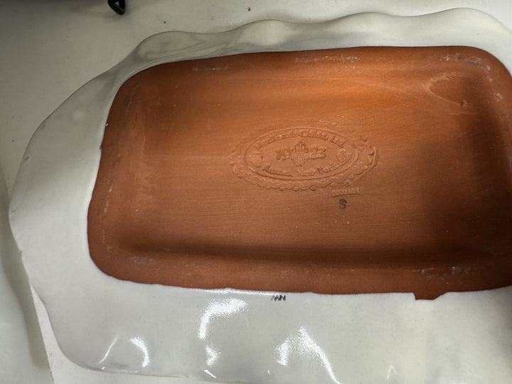 Mackenzie Childs Vintage Ceramic Taylor  KING FERRY Covered Butter Dish 2000