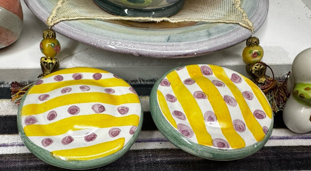 Mackenzie Childs Wallcourt One Bixley“  Knob-2.5”  Terracotta Made In Aurora