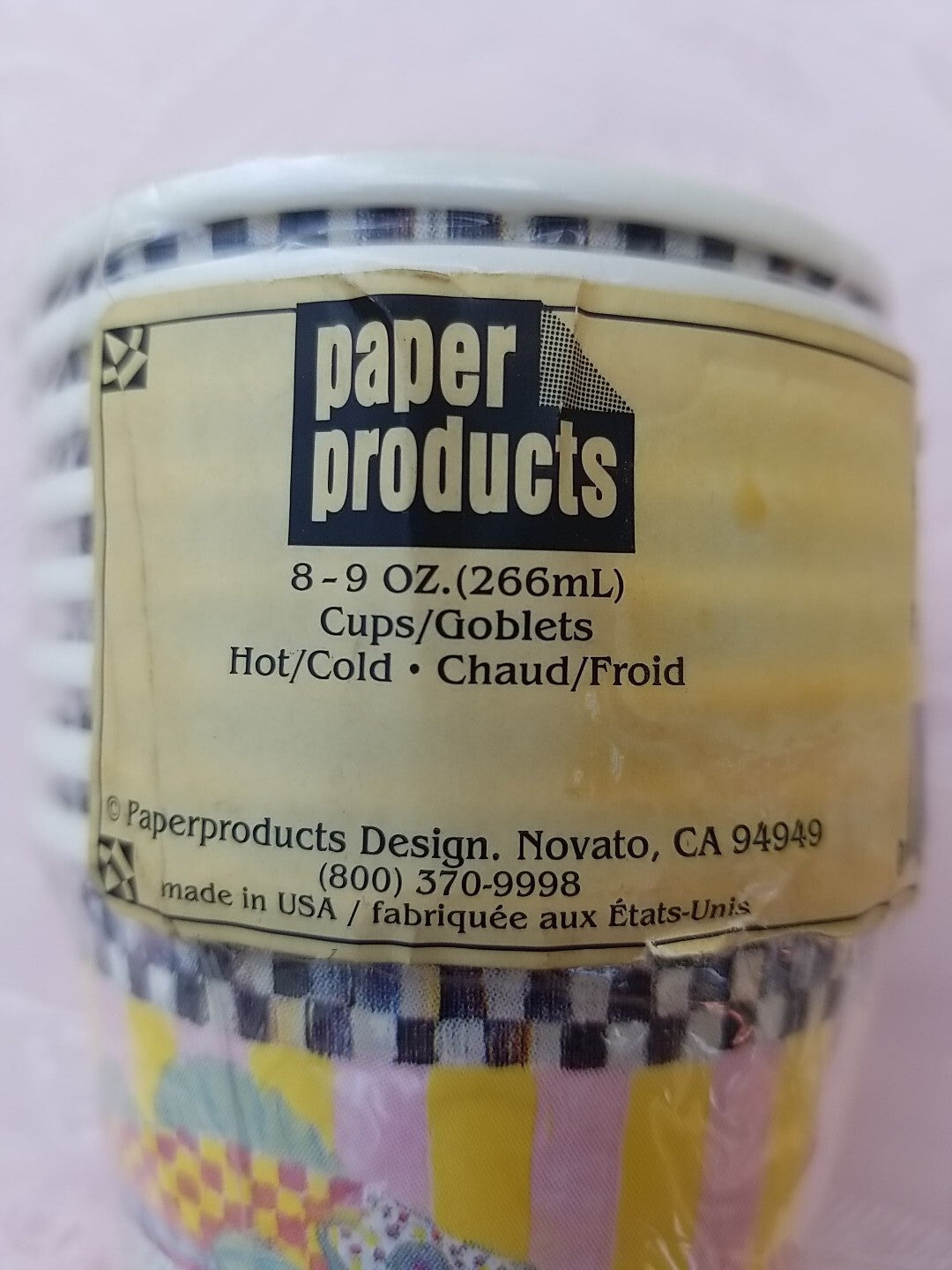 MacKenzie Childs Fish Bowl Paper Cups.  8 Cups 9oz-sealed Retired