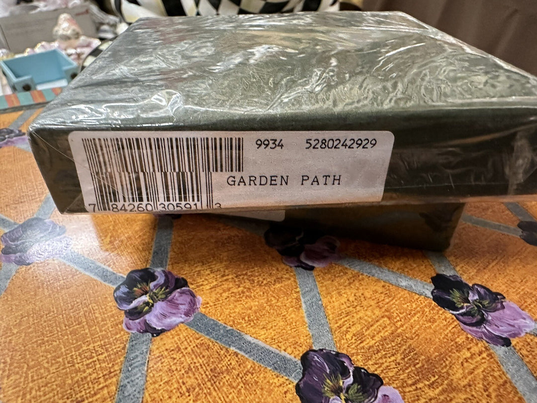 MACKENZIE CHILDS Set 4 Garden path Coasters Corkback Sealed- New