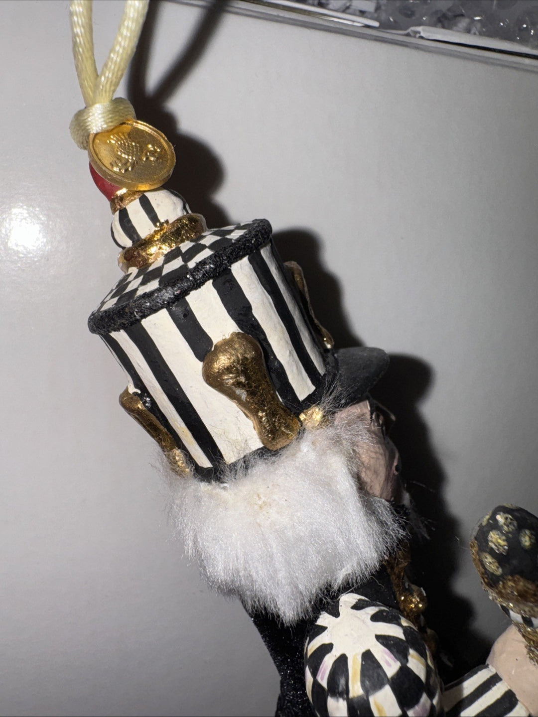 MacKenzie Childs Courtly Check Nutcracker King Ornament- Excellent