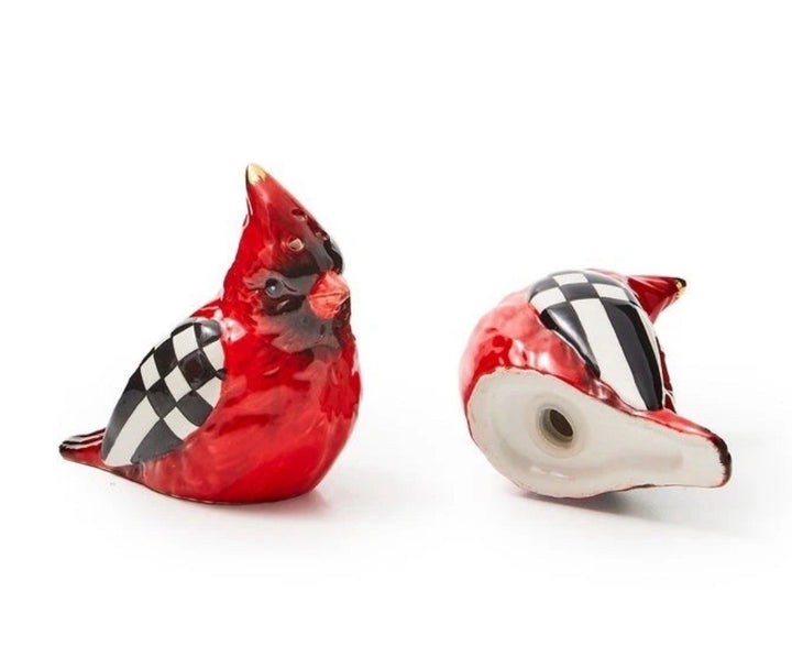 MacKENZIE CHILDS CARDINAL TOILE SALT AND PEPPER SHAKER SET BNIB