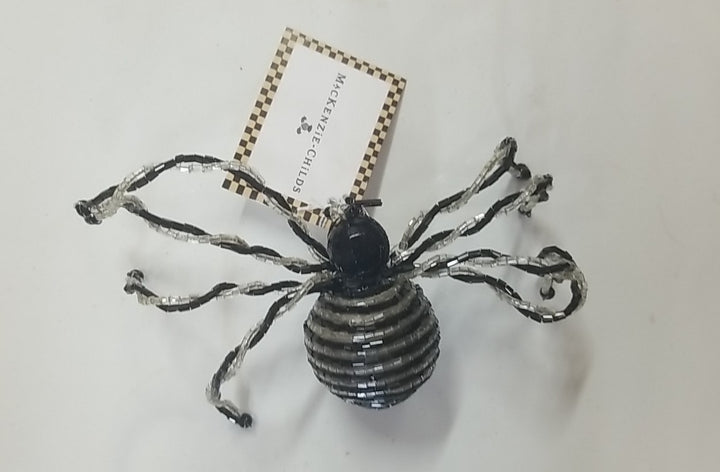Mackenzie Childs Set Of 3. 1 Crystal 1  striper Spider Clip, 1 striped/stick