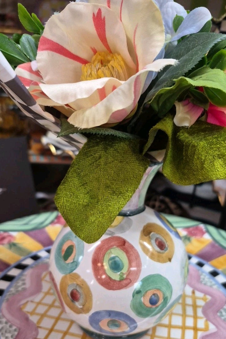 MACKENZIE CHILDS  Bubble BUD VASE Ceramic NEW- Retired Pattern