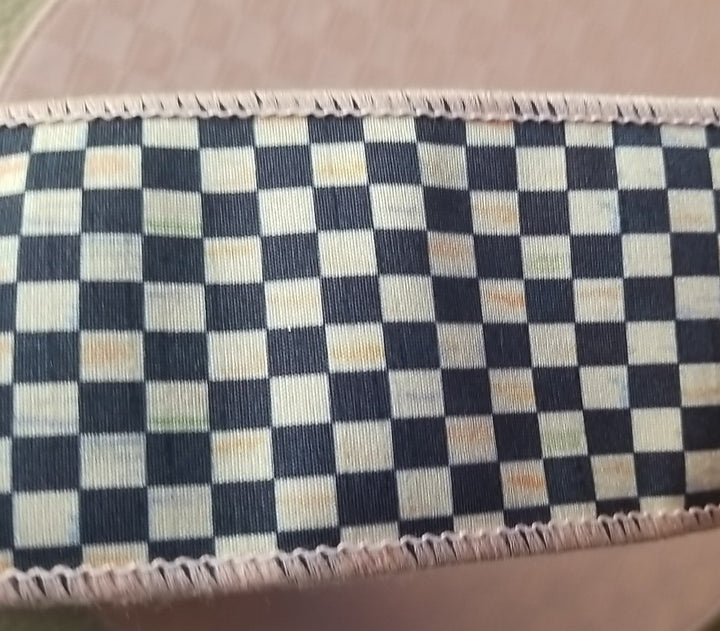 MacKenzie Childs Courtly Check Ribbon PINK Edge 2.5" Wide - New Roll