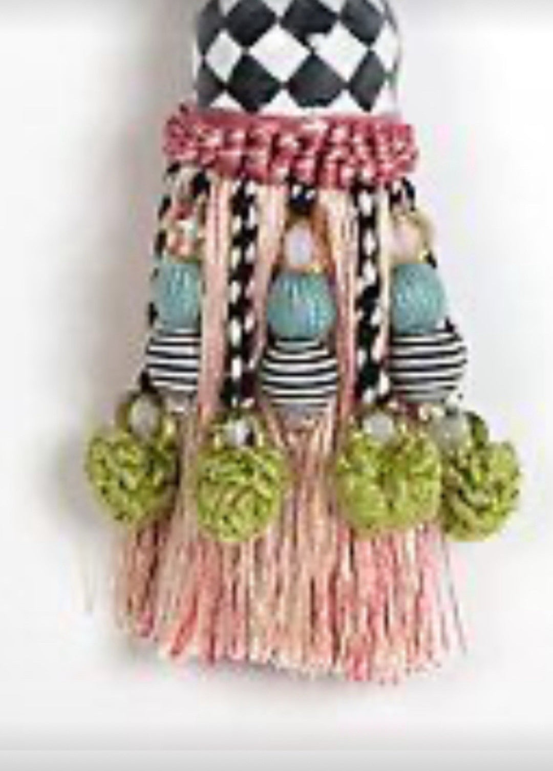 Mackenzie Childs Ceramic Rose   BIRD TASSEL- Retired 13” Long