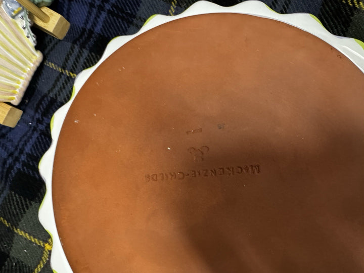 Mackenzie Childs Ceramic Piccadilly Pie Dish  Plate 12” - Made In Aurora NY