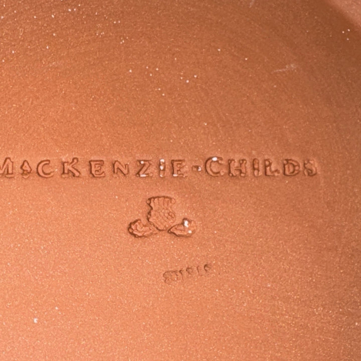 RETIRED MACKENZIE CHILDS FLUTED Glen park CERAMIC DINNER PLATE 11”