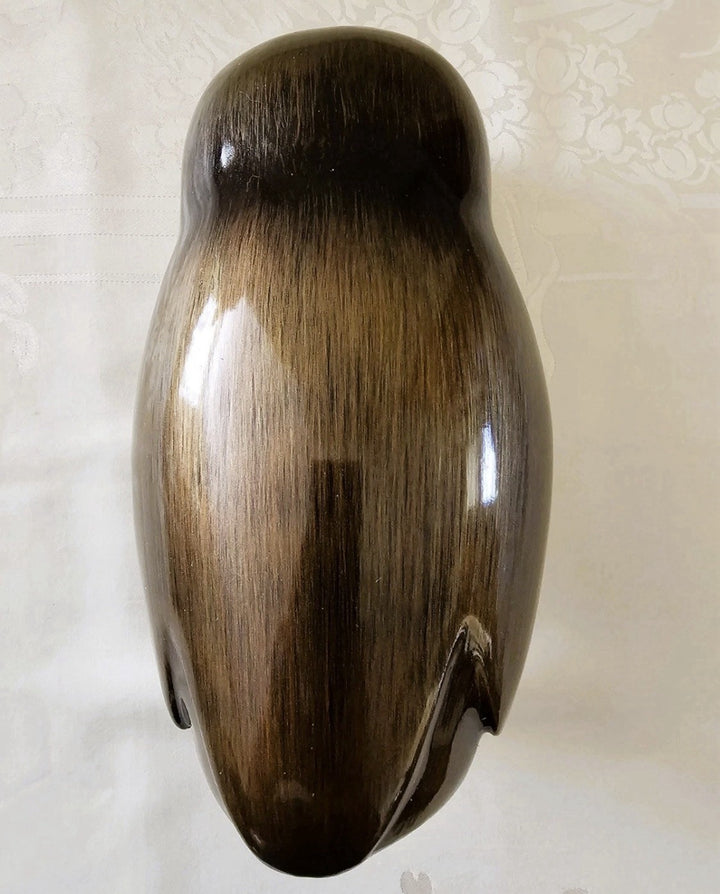 Mackenzie Childs MOCHA CHECK OWL  New In Box