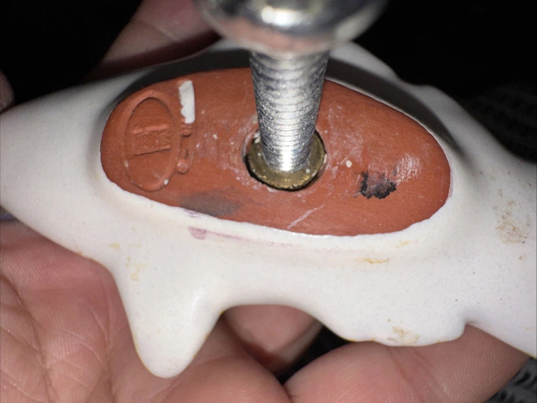 Mackenzie Childs  Yellow/ Orange / Pink/ Green Right Facing Fish Knob Pull A