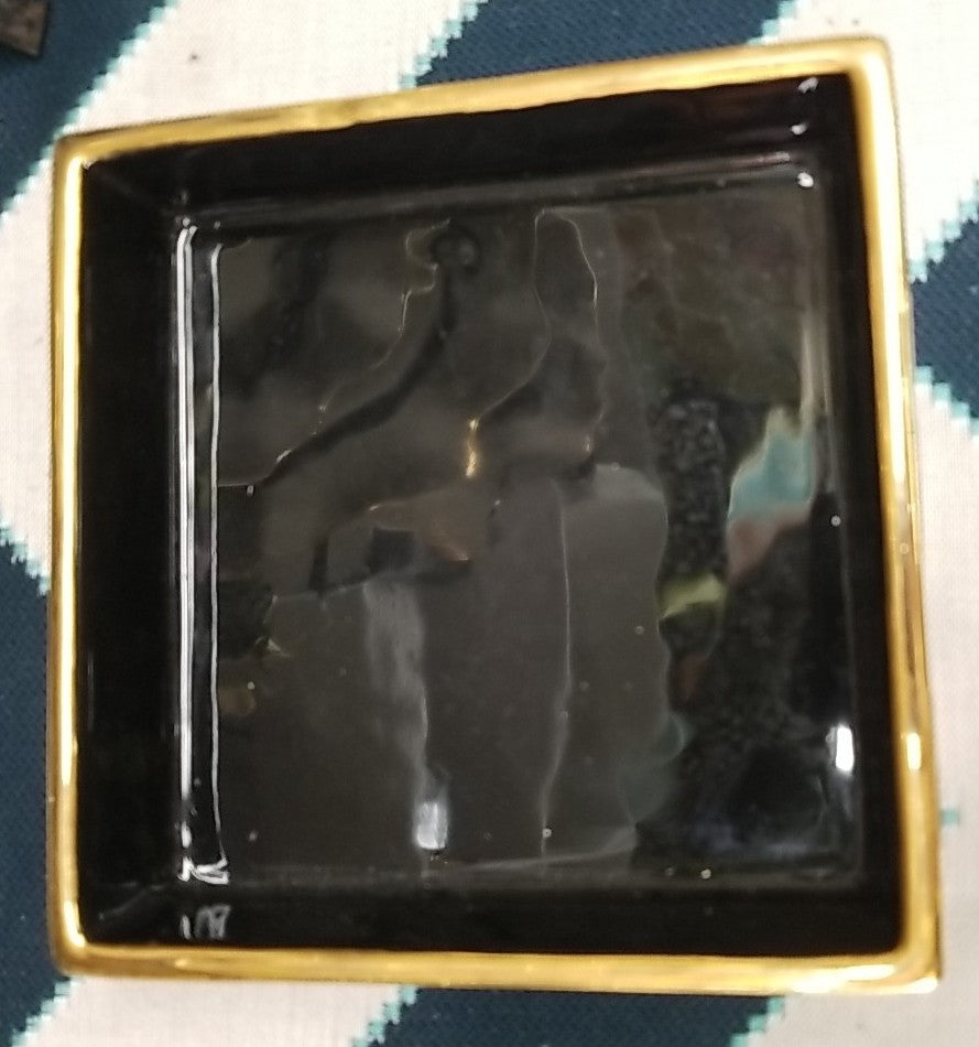 MACKENZIE CHILDS  Cocktail Napkin Holder In Courtly Check- Base