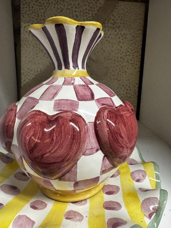 Mackenzie Childs Hearts Vase Ceramic  1st in 2026 Collectors Series