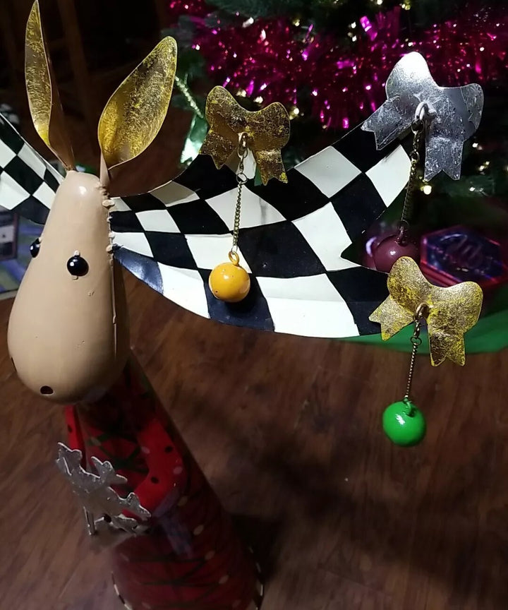 Mackenzie Childs "Deck the Halls" Moose w/ Ornaments  36" Tall- Excellent
