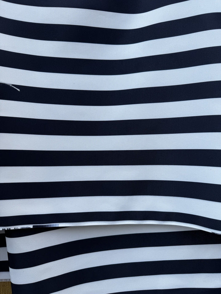 MacKenzie Childs Fabric By The Half Yard New - Outdoor Black And White Stripe