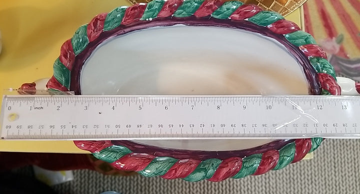 Retired  Mackenzie Childs Chicken Casserole  Dish With Lid - Ceramic- Read