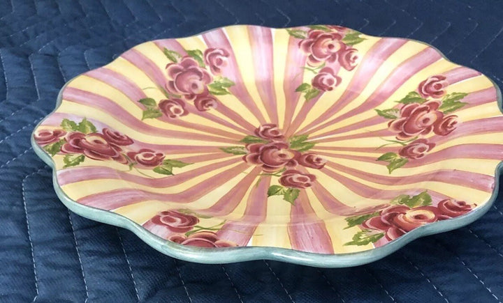 Mackenzie Childs Scalloped Dinner Plate 2007 Sunny side Up 11”- Retired