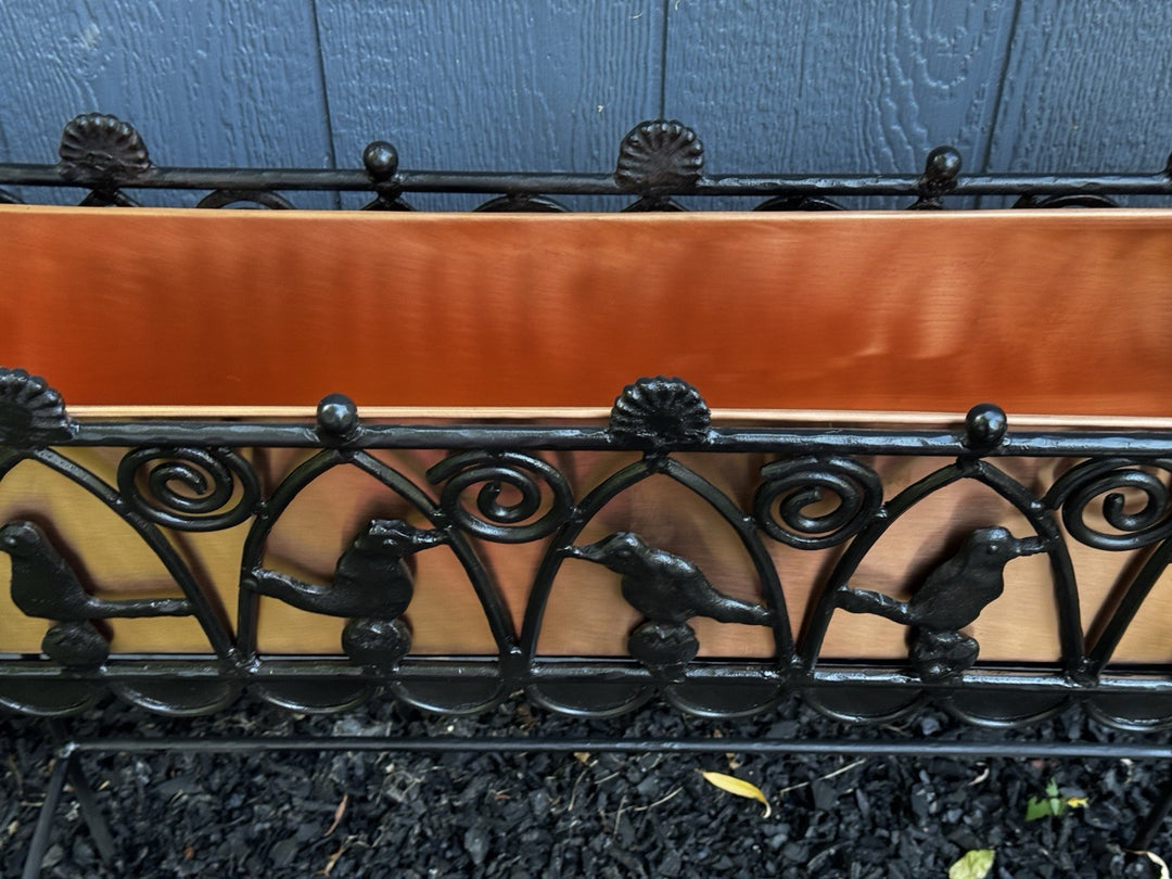 Mackenzie Childs  CAST IRON And Copper Bird On Ball  PLANT -FLOWER STAND