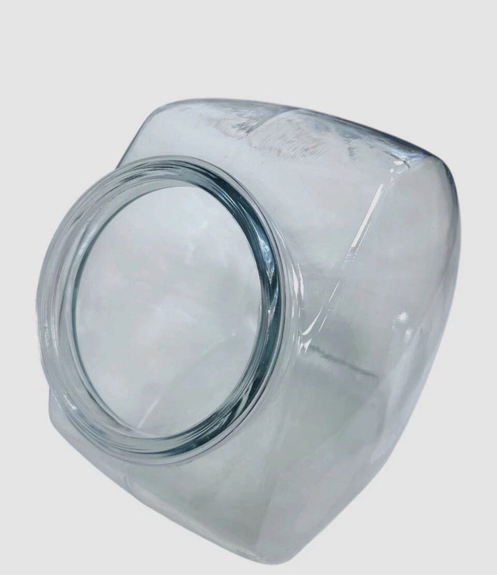 MacKenzie Childs Clear Glass Cookie Jar Storage Container-no Lid