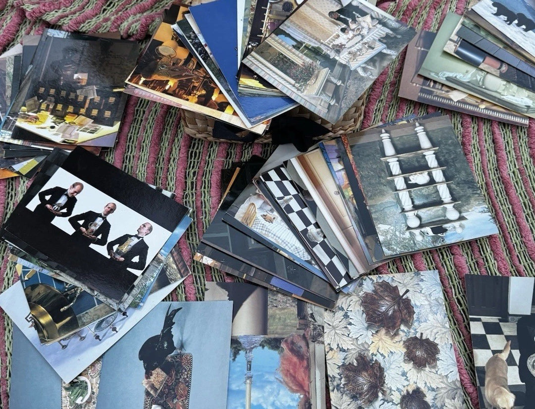 Huge Collection of Mackenzie-Childs Postcards RARE! More Than 115 In Wicker Box