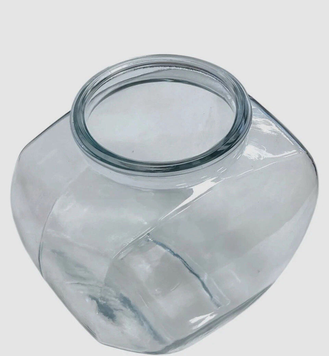 MacKenzie Childs Clear Glass Cookie Jar Storage Container-no Lid