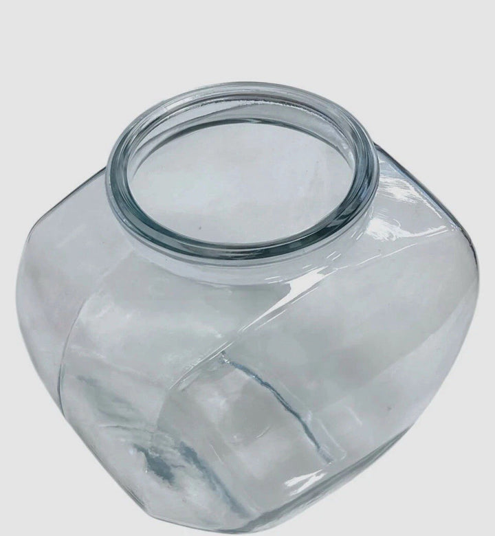 MacKenzie Childs Clear Glass Cookie Jar Storage Container-no Lid