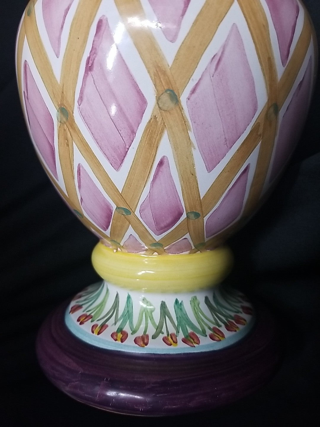Mackenzie Childs Ceramic Odd Fellows  Great Vase- New- Made In Aurora