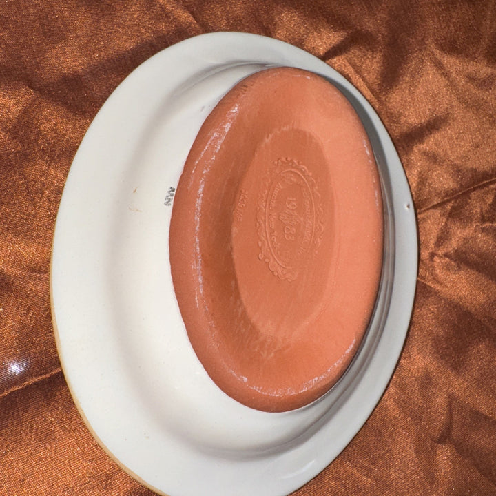 MacKenzie Childs Taylor Heather  Small Oval  Soap Dish 6.25" Ceramic-1999