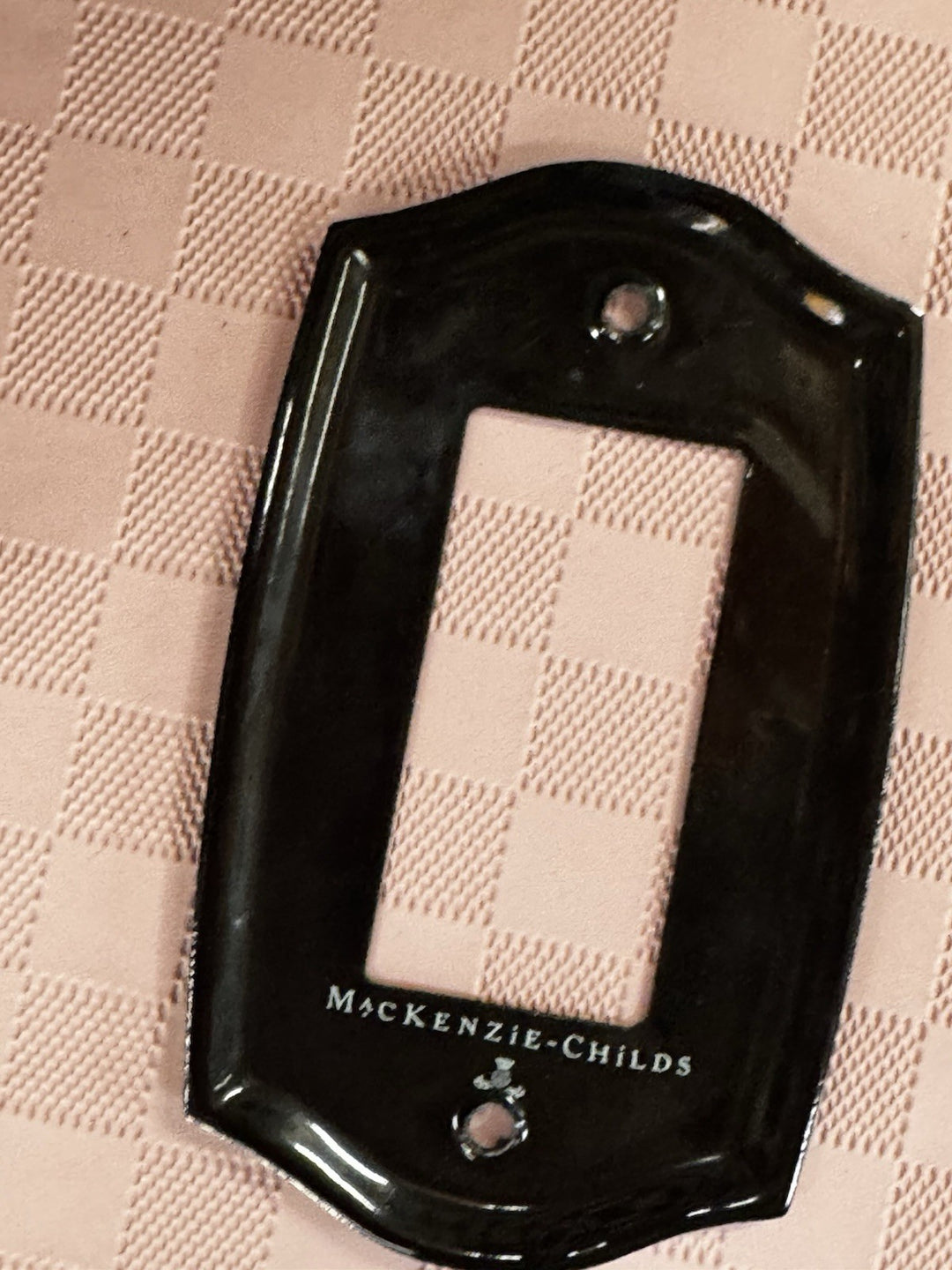 Mackenzie Childs Black Flower  Single Rocker Switch With Hardware