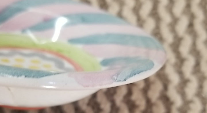 Mackenzie Childs Ceramic 6 inch Berry Bowl Taylor Cayuga- Excellent 1988