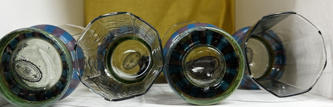 Victoria & Richard Mackenzie-Childs Octagon Star Trek  Set Of 4 Juice Glasses