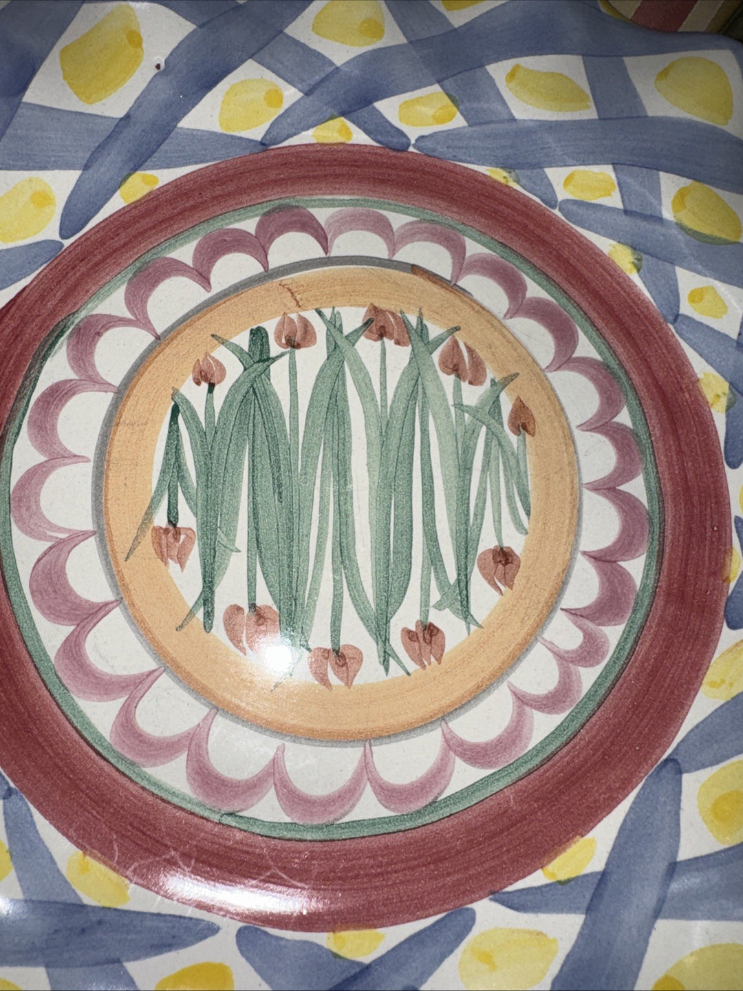 MacKenzie Childs Taylor Aalsmeer   Dinner Plate Fluted 11" Excellent 1996