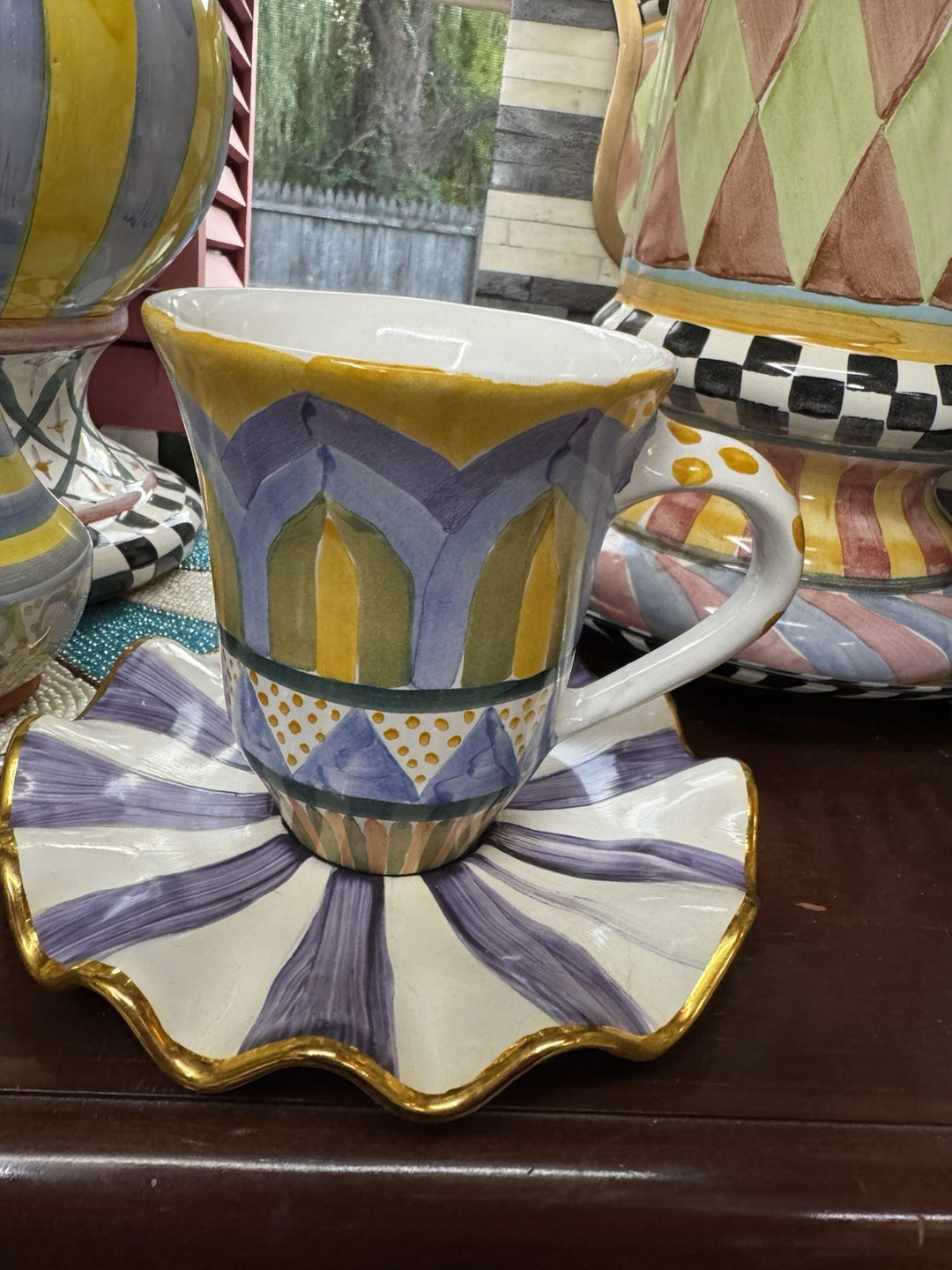 MacKenzie Childs Neiman Marcus Exclusive Pattern Mug  Only - 12 Oz- Retired