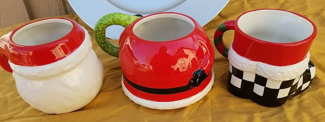 MACKENZIE CHILDS Granny Kitsch Santa Tower SET OF THREE - New