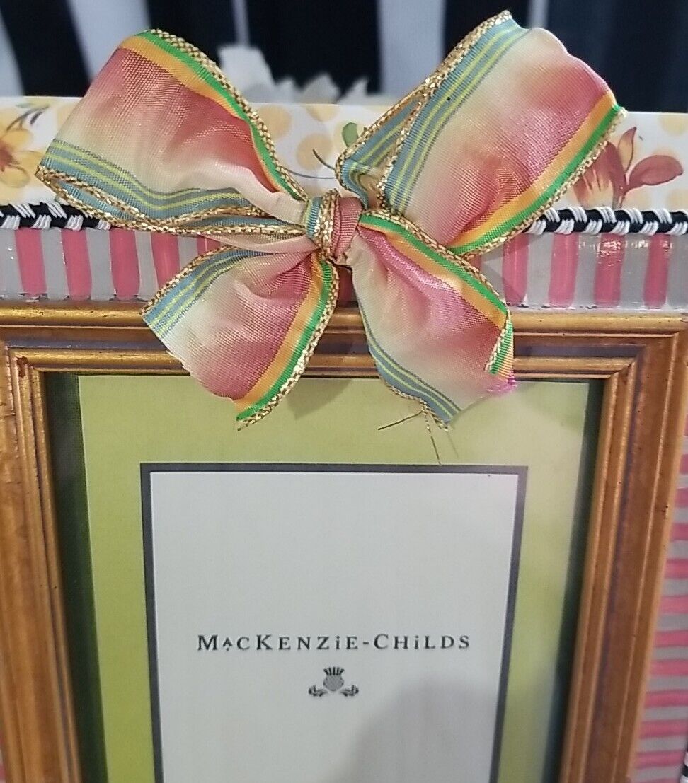 MACKENZIE CHILDS Picture Frame Buttercup Hand Painted 4x6 photo in 9x7 Vintage