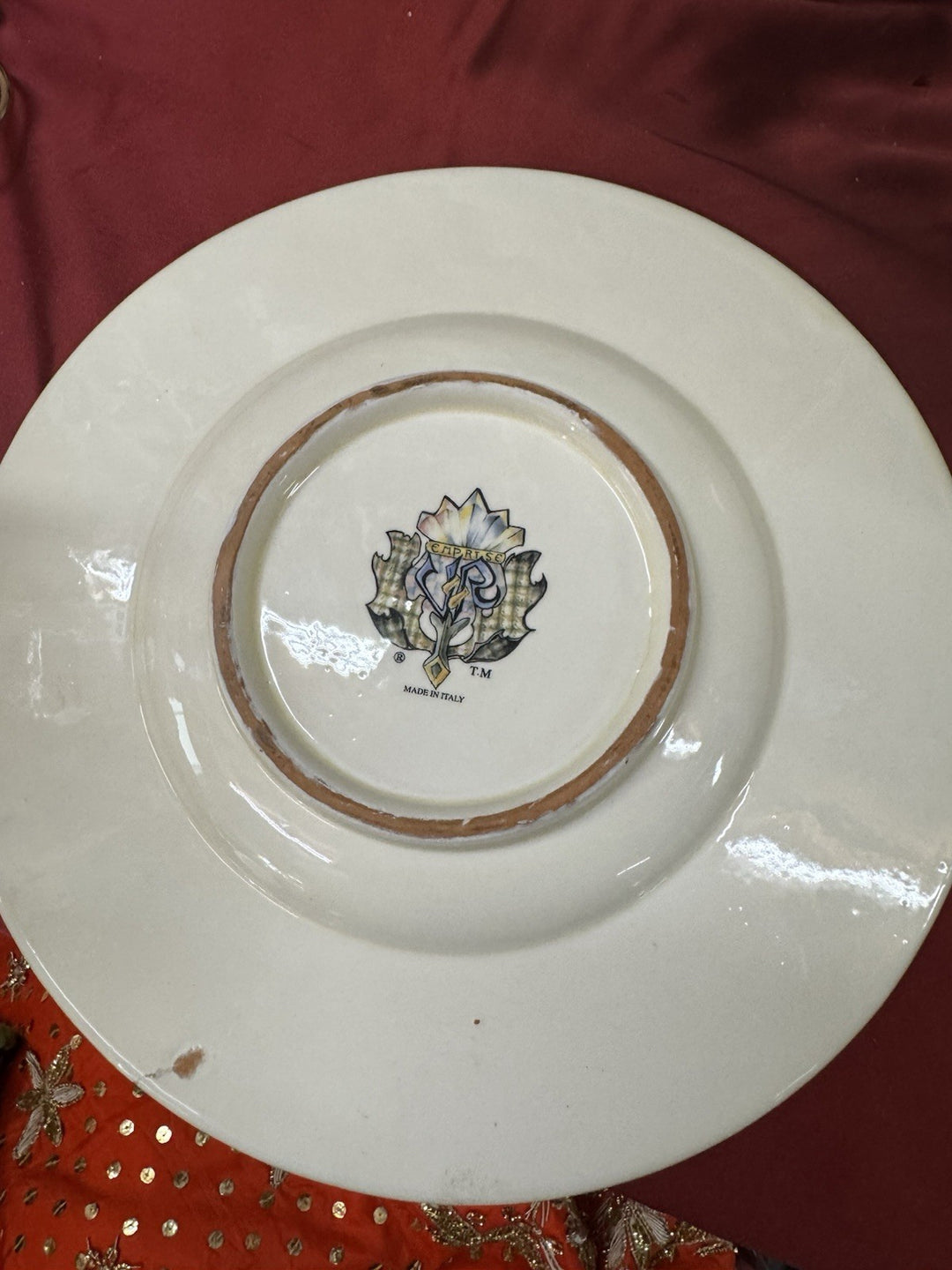 Victoria & Richard Mackenzie Childs EVELYN STREET Floral Plate  Emprise  10.25”