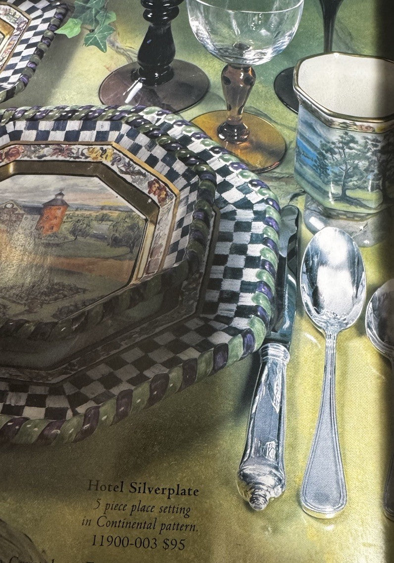 Mackenzie Childs Vintage  Silver-plate  Silverware Place Setting  Set Of 5