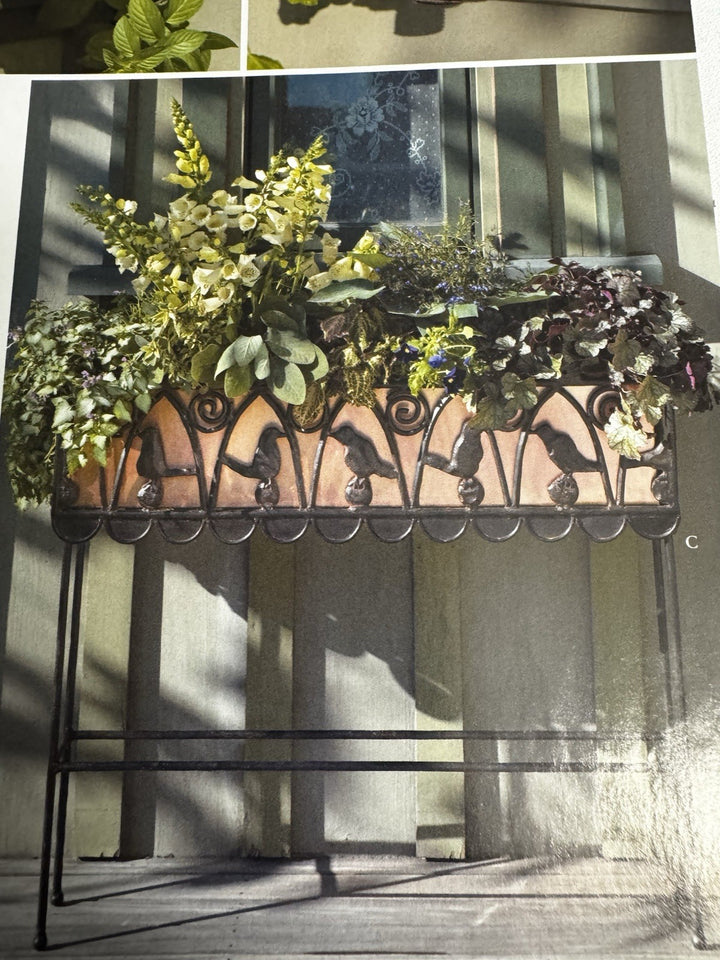 Mackenzie Childs  CAST IRON And Copper Bird On Ball  PLANT -FLOWER STAND