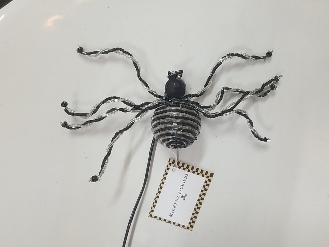 Mackenzie Childs Set Of 3. 1 Crystal 1  striper Spider Clip, 1 striped/stick