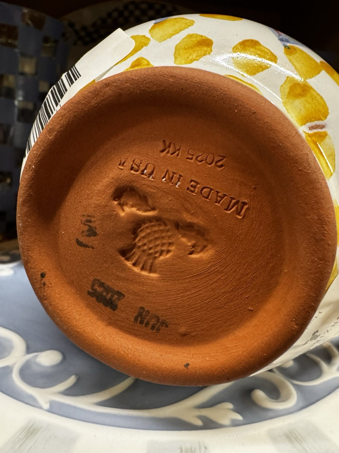 NEW Mackenzie Childs Cabbage Rose TAYLOR MUG Hand-Painted Majolica