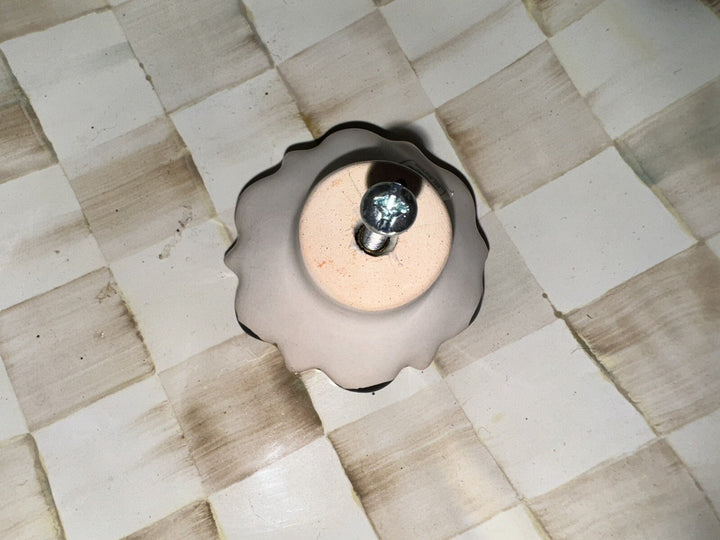MacKenzie Childs  One Large Blue  And White  Flower Knob 2.”Ceramic Retired
