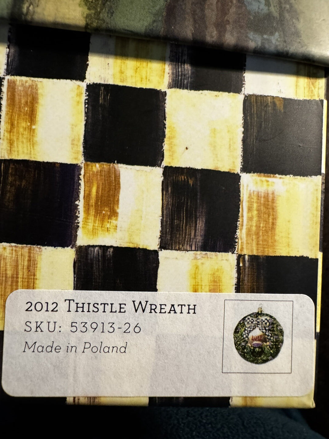 Mackenzie Childs Glass Thistle Ornament Wreath 2012 New With Box 4” Round