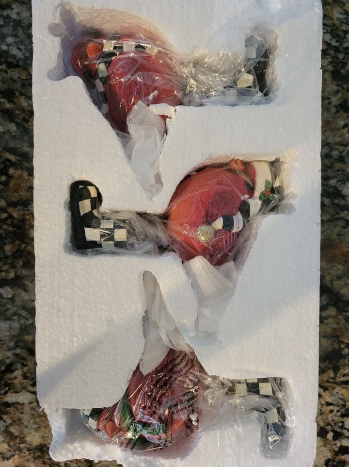 MacKenzie-Childs COZY CHRISTMAS CARDINALS - Set of 3   NEW