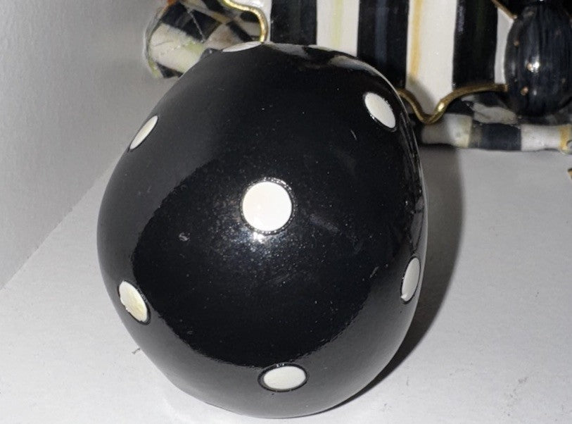 New Mackenzie Childs Courtly Mini Skull 2.25” Wide 2.75” Tall  - One Polka Dot
