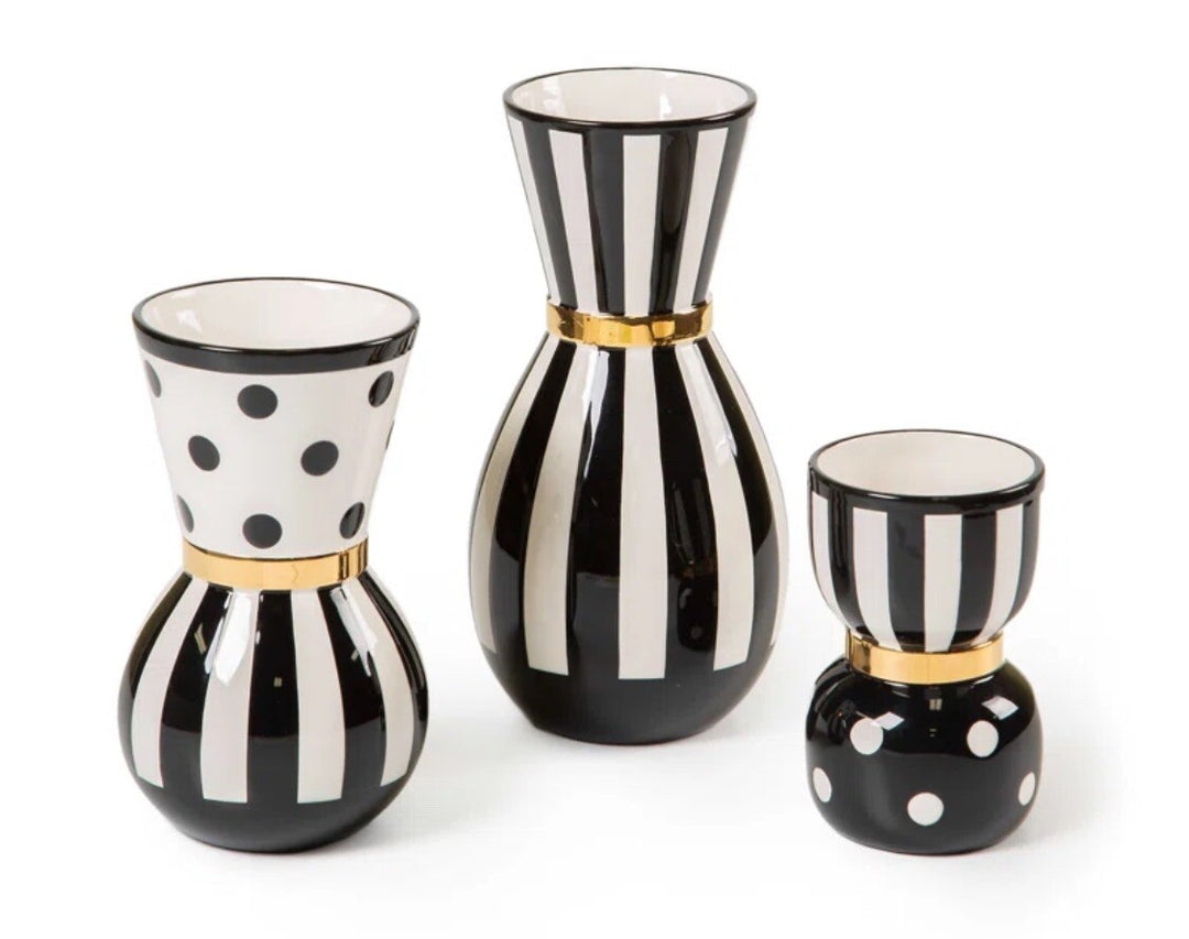 SET OF 3 MACKENZIE CHILDS Marquee VASE Set New- Retired