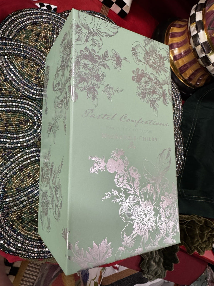 MacKenzie Childs Pastel Confections Petite Cake Cloche Rosy Cake 7.5” Tall