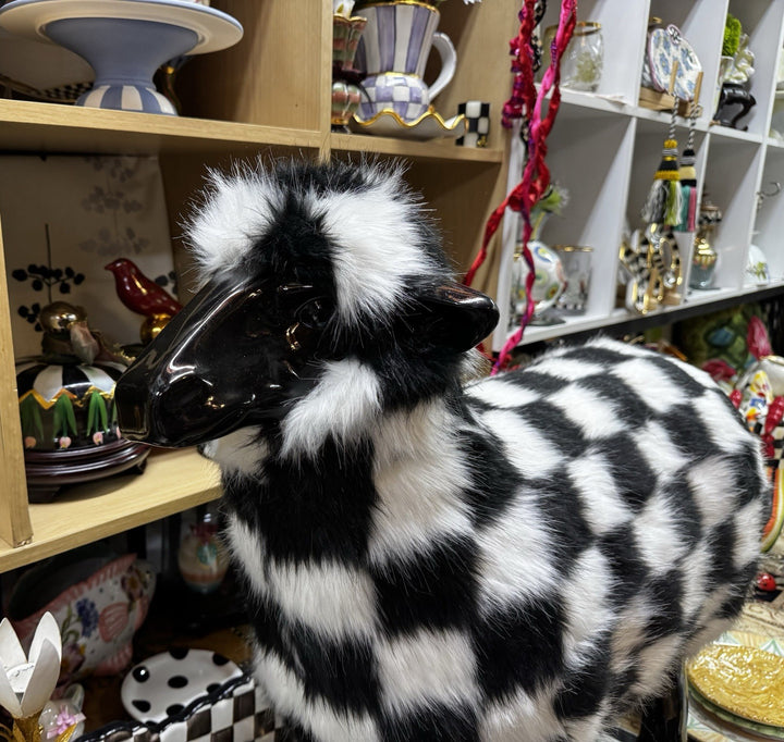 MacKENZIE CHILDS Retired Shaggy COURTLY CHECK SHEEP LARGE New